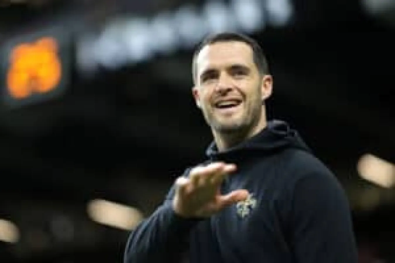NEW ORLEANS, LOUISIANA - DECEMBER 15: Derek Carr #4 of the New Orleans Saints looks on prior to a game against the Washington Commanders at Caesars Superdome on December 15, 2024 in New Orleans, Louisiana.