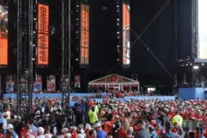 KANSAS CITY, MO - APRIL 29: A view inside the NFL Draft Theater during the 2023 NFL Draft at Union Station on April 29, 2023 in Kansas City, Missouri.