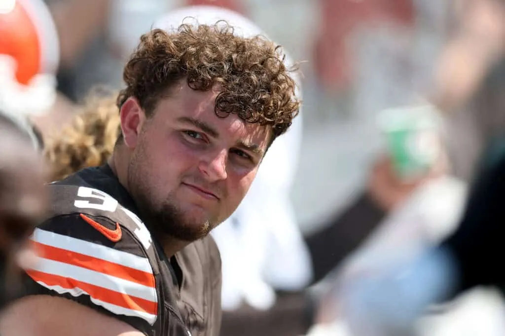 PHILADELPHIA, PENNSYLVANIA - AUGUST 16: Mason Graham #94 of the Cleveland Browns looks on from the sideline during the NFL Preseason 2025 game between Cleveland Browns and Philadelphia Eagles at Lincoln Financial Field on August 16, 2025 in Philadelphia, Pennsylvania. The Cleveland Browns defeated the Philadelphia Eagles 22-13.