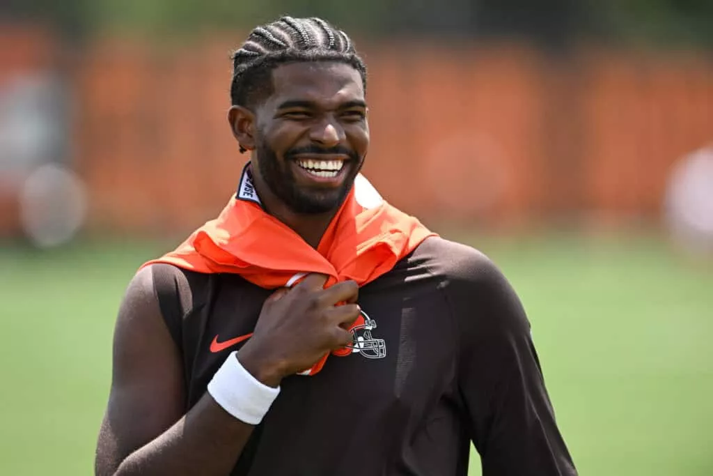 BEREA, OHIO - JUNE 10: Shedeur Sanders #12 of the Cleveland Browns walks off the field after Cleveland Browns mandatory minicamp at CrossCountry Mortgage Campus on June 10, 2025 in Berea, Ohio.