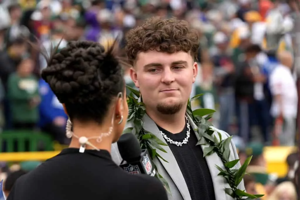 GREEN BAY, WISCONSIN - APRIL 24: Defensive Tackle Mason Graham of Michigan attends the 2025 NFL Draft at Lambeau Field on April 24, 2025 in Green Bay, Wisconsin.