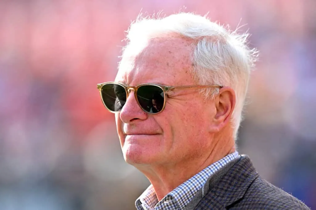 CLEVELAND, OHIO - NOVEMBER 05: Cleveland Browns co-owner Jimmy Haslam looks on before the game against the Arizona Cardinals at Cleveland Browns Stadium on November 05, 2023 in Cleveland, Ohio.