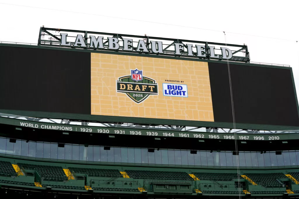 GREEN BAY, WISCONSIN - APRIL 24: A general view of the atmosphere is seen at the 2025 NFL Draft at Lambeau Field on April 24, 2025 in Green Bay, Wisconsin.