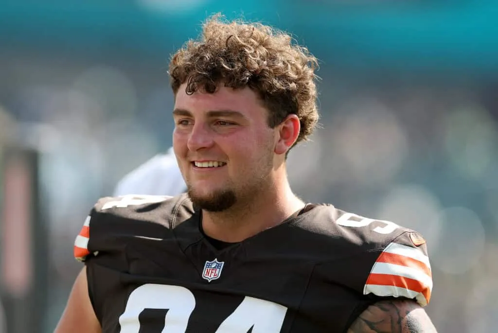 PHILADELPHIA, PENNSYLVANIA - AUGUST 16: Mason Graham #94 of the Cleveland Browns looks on from the sideline during the NFL Preseason 2025 game between Cleveland Browns and Philadelphia Eagles at Lincoln Financial Field on August 16, 2025 in Philadelphia, Pennsylvania. The Cleveland Browns defeated the Philadelphia Eagles 22-13.