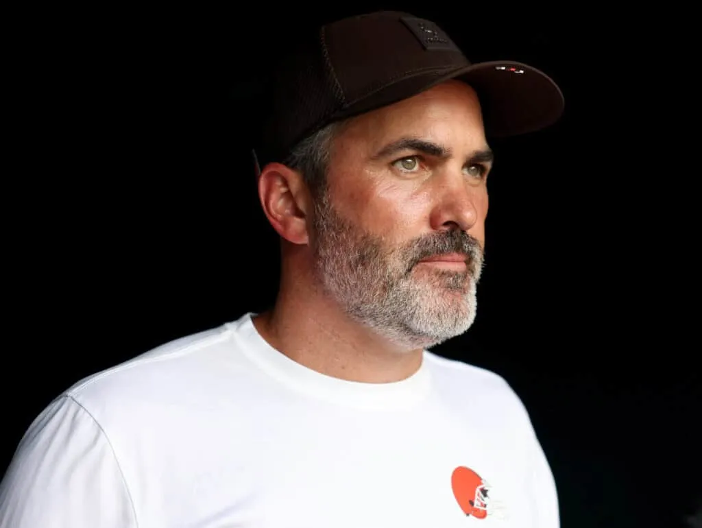 PHILADELPHIA, PENNSYLVANIA - AUGUST 16: Head coach Kevin Stefanski of the Cleveland Browns walks out of the tunnel to start the NFL Preseason 2025 game between Cleveland Browns and Philadelphia Eagles at Lincoln Financial Field on August 16, 2025 in Philadelphia, Pennsylvania.