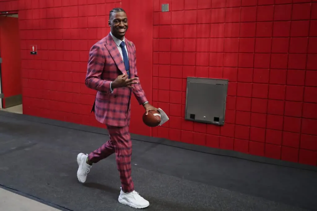 GLENDALE, ARIZONA - DECEMBER 31: Robert Griffin III is seen prior to the game between the Michigan Wolverines and the TCU Horned Frogs in the Vrbo Fiesta Bowl at State Farm Stadium on December 31, 2022 in Glendale, Arizona.