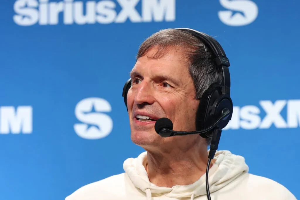 NEW ORLEANS, LOUISIANA - FEBRUARY 05: Bernie Kosar speaks on SiriusXM at Super Bowl LIX on February 05, 2025 in New Orleans, Louisiana.