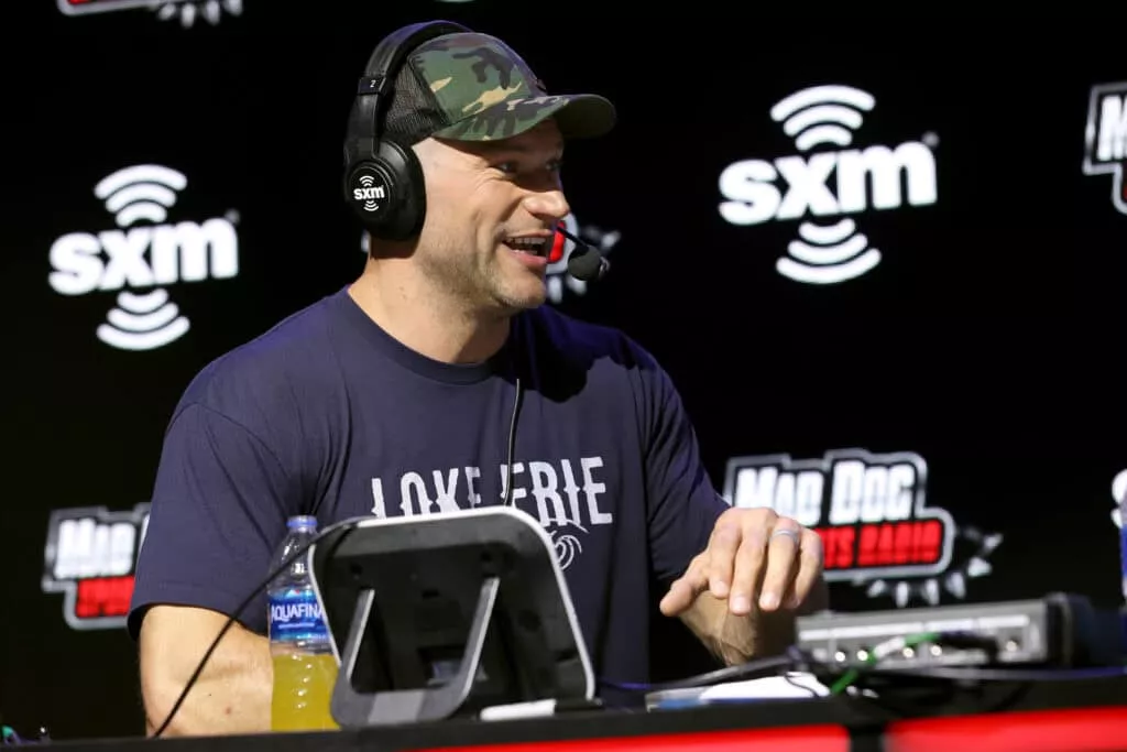 MIAMI, FLORIDA - JANUARY 31: Former NFL player Joe Thomas speaks onstage during day 3 of SiriusXM at Super Bowl LIV on January 31, 2020 in Miami, Florida.