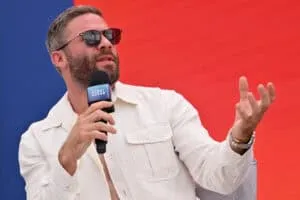 CANNES, FRANCE - JUNE 20: Julian Edelman speaks on stage during Stagwell Panels at Cannes Lions on June 20, 2023 in Cannes, France.