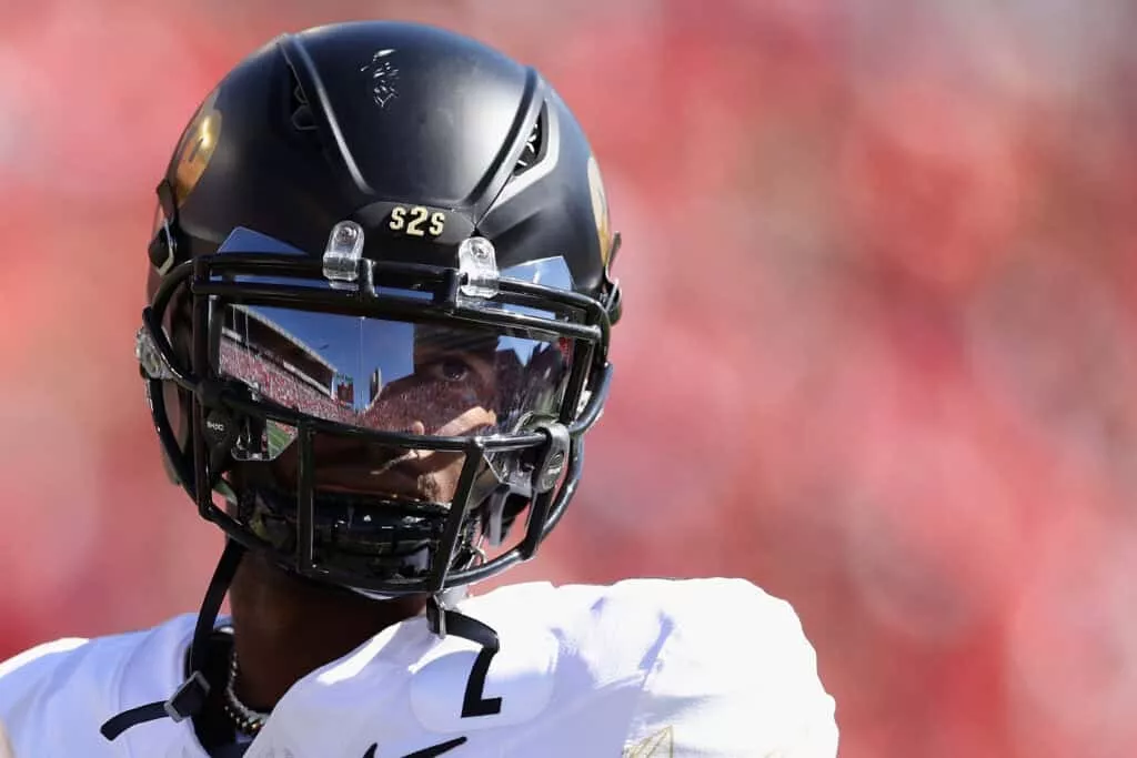 TUCSON, ARIZONA - OCTOBER 19: Quarterback Shedeur Sanders #2 of the Colorado Buffaloes during the NCAAF game at Arizona Stadium on October 19, 2024 in Tucson, Arizona. The Buffalos defeated the Wildcats 34-7.