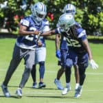 Donovan Olumba in mini camp practice