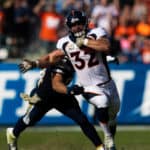 Denver Broncos fullback Andy Janovich (32) during the NFL regular season game against the Los Angeles Chargers on Sunday, November 18, 2018, at StubHub Center in Carson, CA.