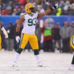 Green Bay Packers middle linebacker B.J. Goodson (93) during the National Football League game between the New York Giants and the Green Bay Packers on December 1, 2019 at MetLife Stadium in East Rutherford, NJ.