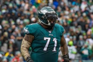 Jason Peters Eagles with mask