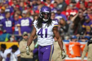 Minnesota Vikings defensive back Anthony Harris (41) in the first quarter of an NFL game between the Minnesota Vikings and Kansas City Chiefs on November 3, 2019 at Arrowhead Stadium in Kansas City, MO.