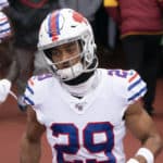 Buffalo Bills Cornerback Kevin Johnson (29) prior to the National Football League game between the Washington Redskins and the Buffalo Bills on November 3, 2019, at New Era Field in Orchard Park, NY.