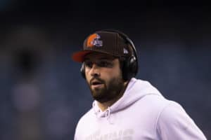 Cleveland Browns quarterback Baker Mayfield (6) during the NFL regular season football game against the New York Jets on Monday, September 16, 2019 at MetLife Stadium in East Rutherford, NJ.