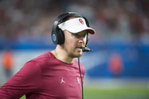 Oklahoma Sooners head coach Lincoln Riley during the College Football Playoff Semifinal game at the Capital One Orange Bowl between the Alabama Roll Tide and the Oklahoma Sooners on December 29, 2018 at the Hard Rock Stadium in Miami Gardens, FL.