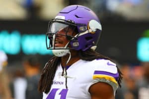 Minnesota Vikings defensive back Anthony Harris (41) on the field prior to the National Football League game between the New York Giants and the Minnesota Vikings on October 6, 2019 at MetLife Stadium in East Rutherford, NJ.