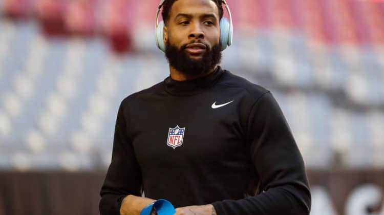 Cleveland Browns wide receiver Odell Beckham (13) looks on before the NFL football game between the Cleveland Browns and the Arizona Cardinals on December 15, 2019 at State Farm Stadium in Glendale, Arizona.