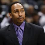 Sportswriter Stephen A. Smith in Atlanta Hawks 91-83 victory over the Miami Heat at Philips Arena in Atlanta, GA.