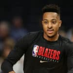 Portland Trail Blazers guard CJ McCollum (3) before the Portland Trail Blazers game versus the Los Angeles Clippers game on November 7, 2019, at Staples Center in Los Angeles, CA.