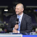 Sportscaster Joe Thomas on the set of NFL Network’s Thursday Night Football broadcast after an NFL regular season game between the Washington Redskins and Minnesota Vikings on Thursday, Oct. 24, 2019 in Minneapolis. The Vikings won, 19-9.