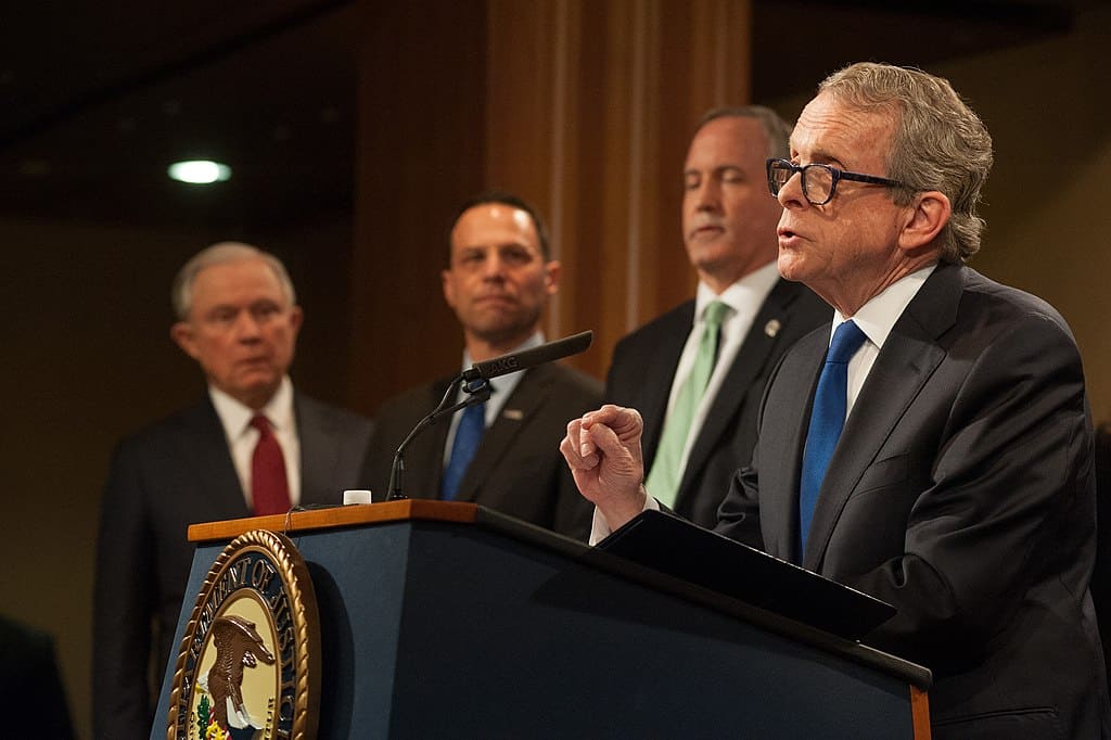 Mike Dewine at Podium