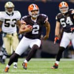 24 October 2010; Cleveland Browns at the New Orleans Saints; Cleveland Browns punter Reggie Hodges (2) rushes for a big gain following a fake punt; The Browns led 20-3 at half time; New Orleans, Louisiana