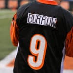 A Cincinnati Bengals fan wears a modified "Joe Burrow" jersey before the game against the Cleveland Browns and the Cincinnati Bengals on December 29th 2019, at Paul Brown Stadium in Cincinnati, OH.