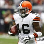 Cleveland Browns wide receiver Josh Cribbs carries the ball during the Houston Texans' 30-12 victory against the Cleveland Browns at Reliant Stadium in Houston, Texas.