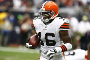 Cleveland Browns wide receiver Josh Cribbs carries the ball during the Houston Texans' 30-12 victory against the Cleveland Browns at Reliant Stadium in Houston, Texas.