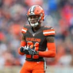 Cleveland Browns cornerback Denzel Ward (21) on the field during the fourth quarter of the National Football League game between the Buffalo Bills and Cleveland Browns on November 10, 2019, at FirstEnergy Stadium in Cleveland, OH.