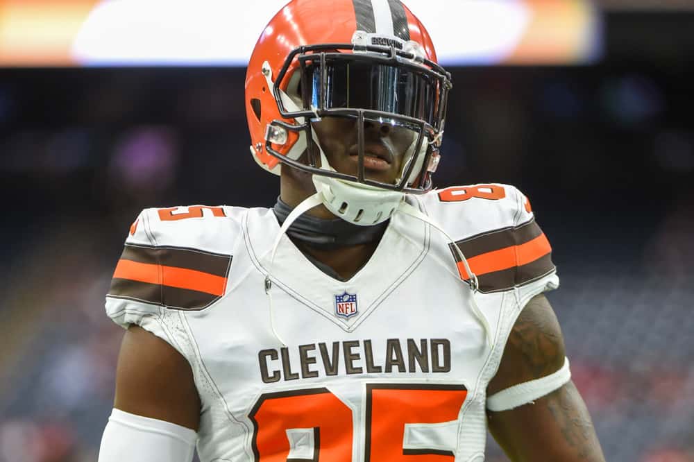 Cleveland Browns Tight End David Njoku (85) warms up before the football game between the Cleveland Browns and Houston Texans on December 2, 2018 at NRG Stadium in Houston, Texas. 