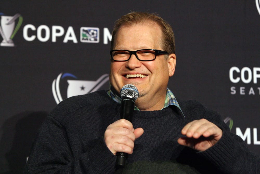 Seattle Sounders FC owner Drew Carey. The MLS Supporters Summit was held in a club room at Qwest Field in Seattle, Washington one day before Major League Soccer's championship game, MLS Cup 2009, the following day.