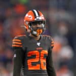 Cleveland Browns cornerback Greedy Williams (26) on the field during the third quarter of the National Football League game between the Pittsburgh Steelers and Cleveland Browns on November 14, 2019, at FirstEnergy Stadium in Cleveland, OH.