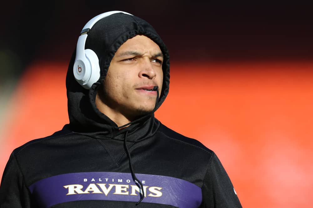 Baltimore Ravens wide receiver Willie Snead (83) before an NFL game between the Baltimore Ravens and Kansas City Chiefs on December 9, 2018 at Arrowhead Stadium in Kansas City, MO.