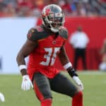 M.J. Stewart (36) of the Bucs defends during the regular season game between the New York Giants and the Tampa Bay Buccaneers on September 22, 2019 at Raymond James Stadium in Tampa, Florida.