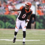 Cincinnati Bengals wide receiver Damion Willis (9) gets lined up for the play during the preseason game against the New York Giants and the Cincinnati Bengals on August 22nd 2019, at Paul Brown Stadium in Cincinnati, OH.