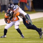 Seattle Seahawks outside linebacker Malcolm Smith (53) tackles Denver Broncos running back Montee Ball (28) during Super Bowl XLVIII between the Denver Broncos and the Seattle Seahawks at MetLife Stadium in East Rutherford, NJ The Seahawks defeated the Broncos 43-8.