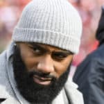 Former Washington Redskins player DeAngelo Hall attends a Redskins recognition ceremony on November 18, 2018, at FedEx Field in Landover, MD.