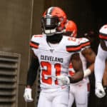 Cleveland Browns cornerback Denzel Ward (21) runs onto the field before the game against the Cleveland Browns and the Cincinnati Bengals on December 29th 2019, at Paul Brown Stadium in Cincinnati, OH.