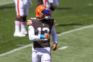 Cleveland Browns wide receiver Odell Beckham Jr. (13) participates in drills during the Cleveland Browns Training Camp on August 30, 2020, at FirstEnergy Stadium in Cleveland, OH.