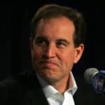 02 FEB 2010: Jim Nantz speaks to the media during the CBS Press Conference for Super Bowl XLIV at Super Bowl Media Center in Fort Lauderdale, FL.