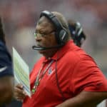 Houston Texans defensive coordinator Romeo Crennel watches action during NFL game featuring the Houston Texans and the San Diego Chargers on November 27, 2016 at NRG Stadium in Houston, TX. The San Diego Chargers defeated the Houston Texans 21 - 13.