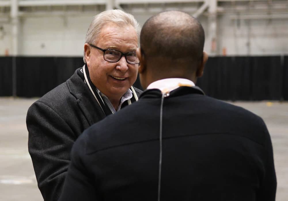 Former NFL Quarterback and NFL analyst Ron Jaworski is on hand for the arrival of the Philadelphia Eagles for Super Bowl LII on January 28, 2018 at the Minneapolis-St. Paul International Airport in Minneapolis, MN.