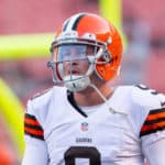 Cleveland Browns QB Connor Shaw (9) prior to the pre-season game between the St. Louis Rams and the Cleveland Browns played at FirstEnergy Stadium in Cleveland, OH. St. Louis defeated Cleveland 33-14.
