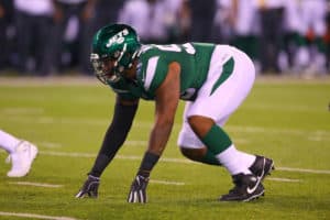 New York Jets defensive tackle Quinnen Williams (95) during the Preseason National Football League game between the New Orleans Saints and the New York Jets on August 24, 2019 at MaeLife Stadium in East Rutherford, NJ.