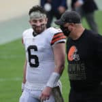 Cleveland Browns Quarterback Baker Mayfield (6) during the game between the Cleveland Browns and the Jacksonville Jaguars on November 29, 2020 at TIAA Bank Field in Jacksonville, Fl.