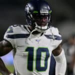 Seattle Seahawks wide receiver Josh Gordon (10) during the NFL game between the Seattle Seahawks and the Los Angeles Rams on December 08, 2019, at the Los Angeles Memorial Coliseum in Los Angeles, CA.